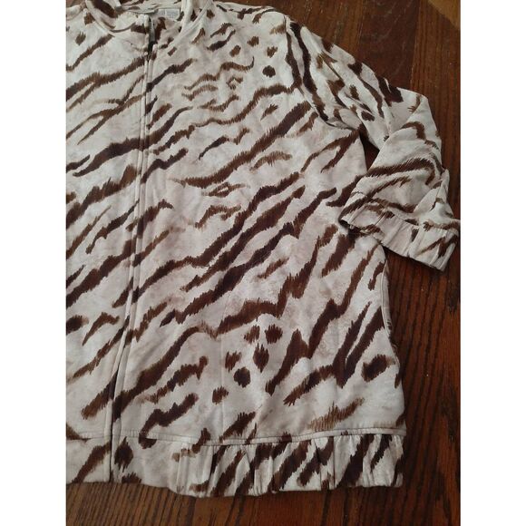 XL Size 16 Chicos Size 3 Zenergy by Chicos Front Zip Animal Print Jacket - Picture 2 of 5